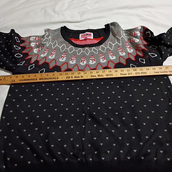 Ugly Christmas Sweater Men's XL TPSEY ELVES Nordic Ski Snowmen Black/Red/Grey - Picture 6 of 9